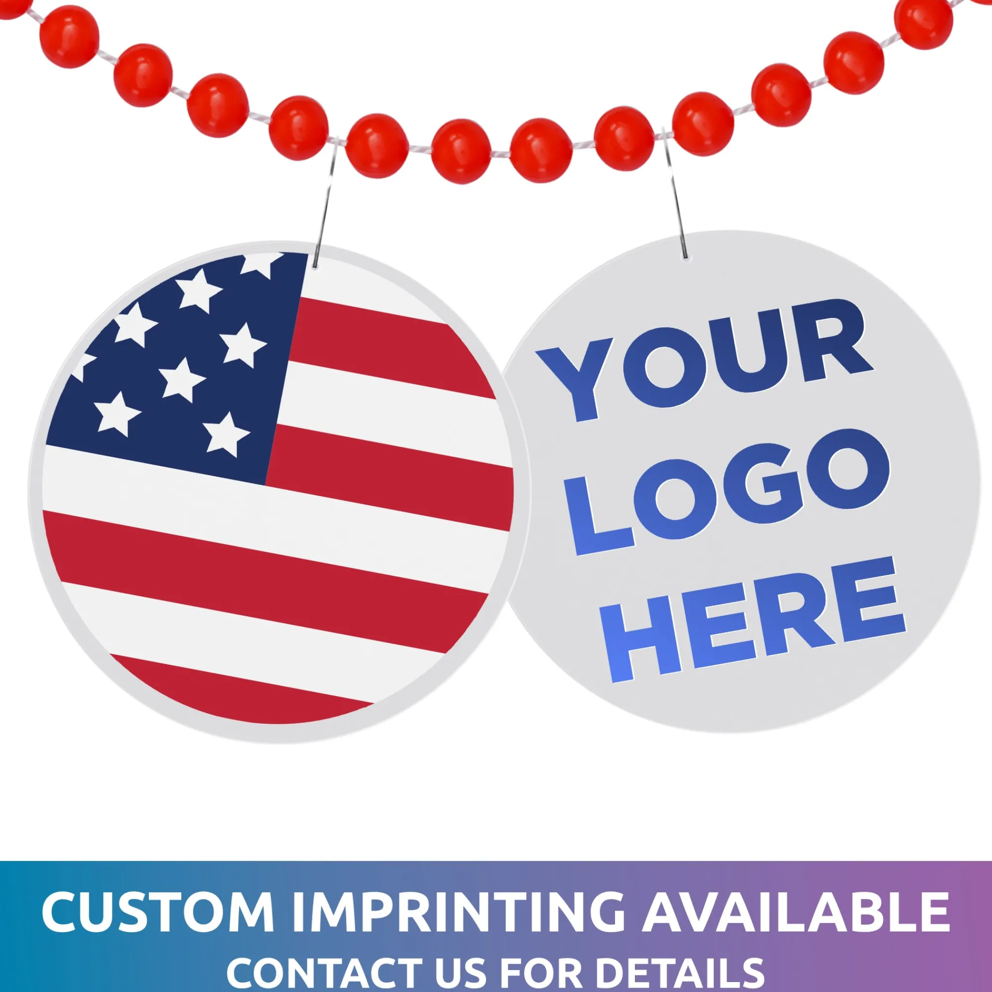 Windy City Novelties American Flag Plastic 2 1/2" Medallion