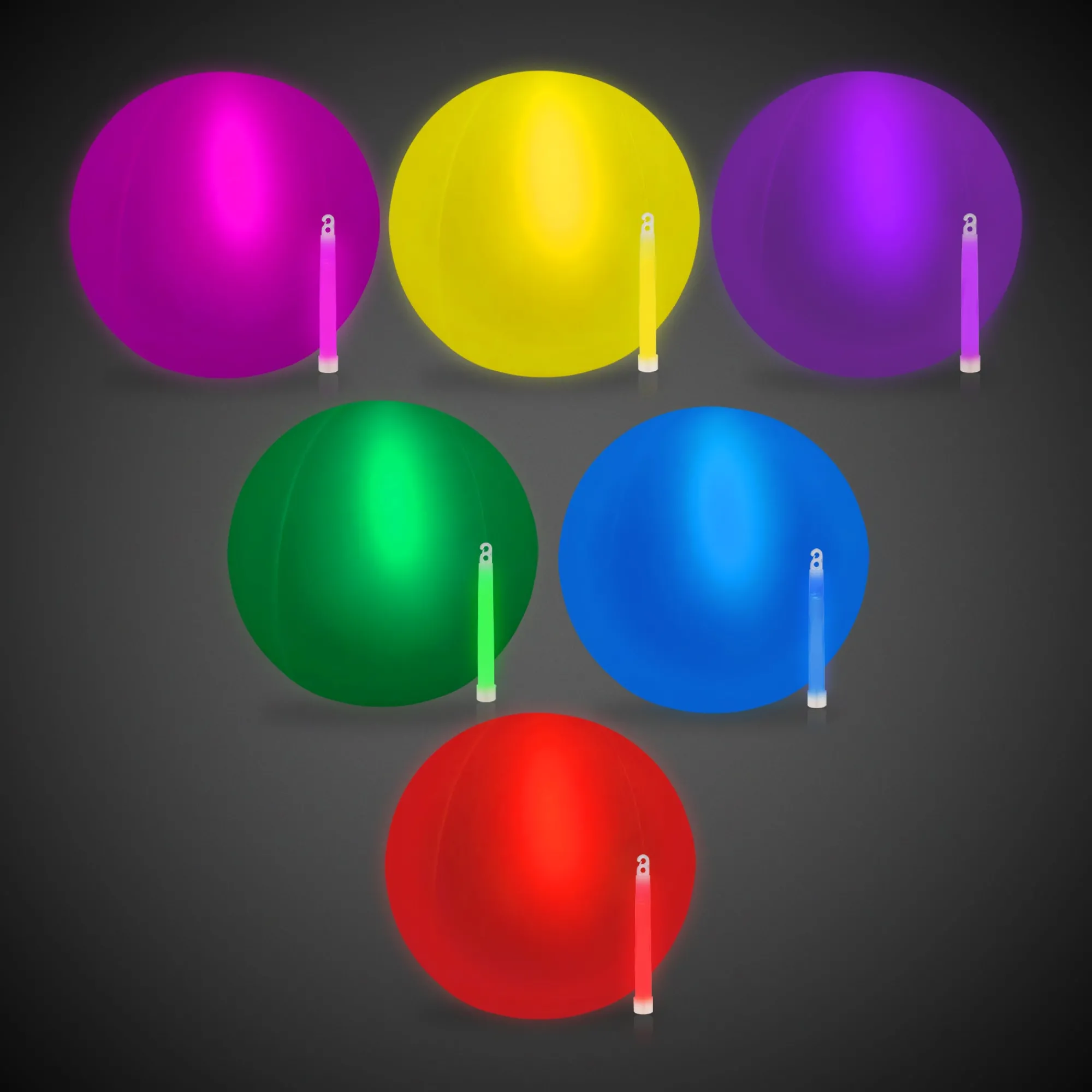 New Windy City Novelties Assorted Glow-in-the-Dark 12" Beach Balls Retail Counter Display