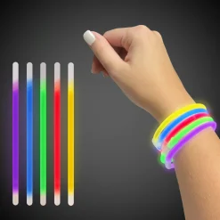Clearance Windy City Novelties Assorted 8" Glow Stick Bracelets 100 Pack