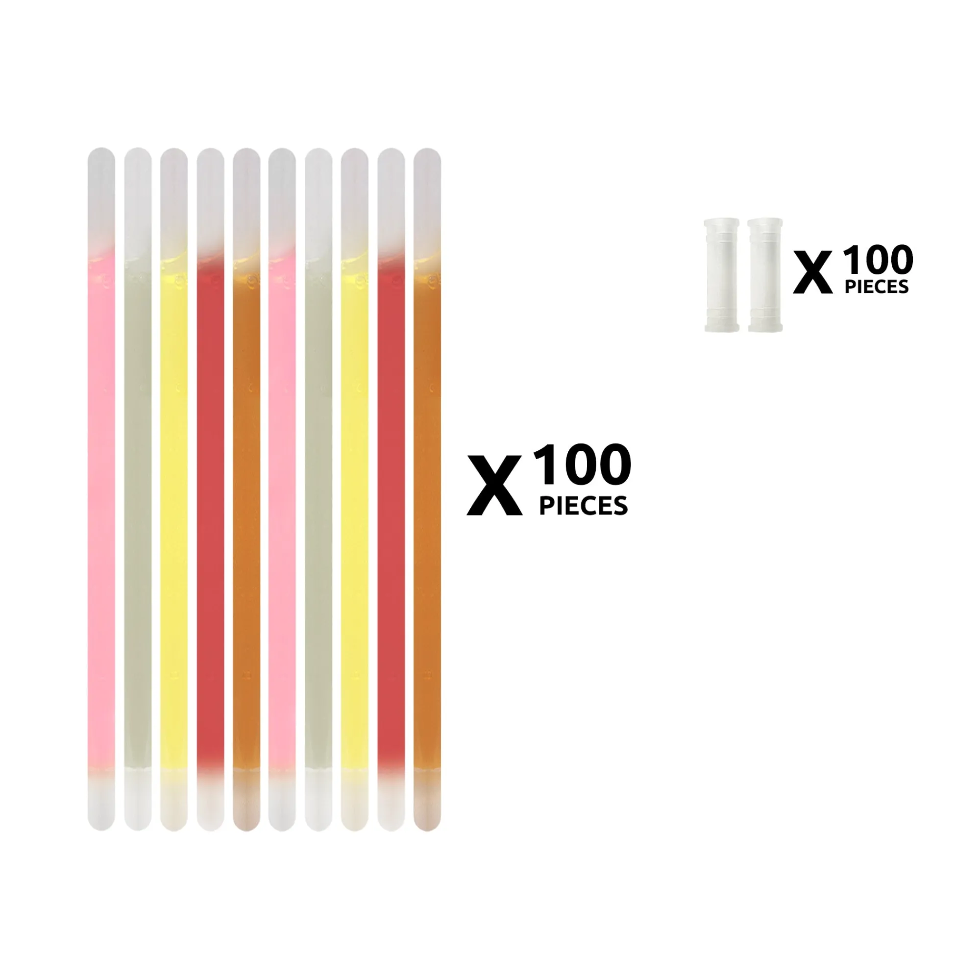 Clearance Windy City Novelties Assorted 8" Glow Stick Bracelets 100 Pack