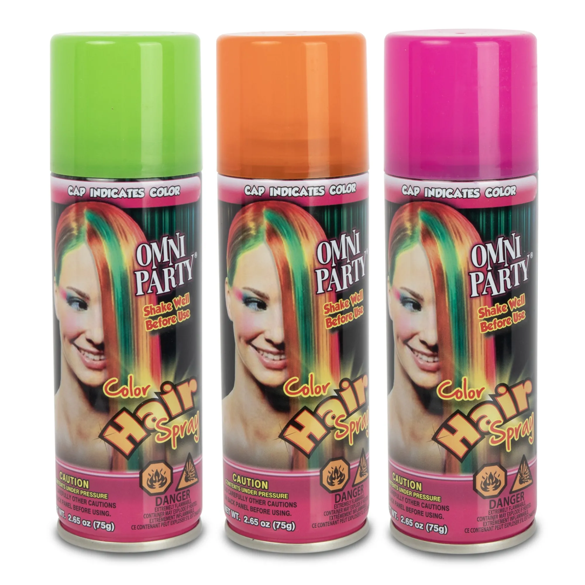 Hot Windy City Novelties Assorted Neon-Colored Party Hair Sprays