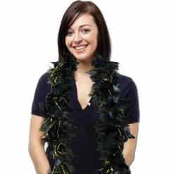 Online Windy City Novelties Black Feather Boa With Gold Tinsel