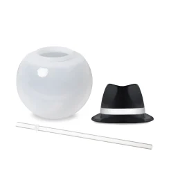 Discount Windy City Novelties Black Fedora Hat 20 oz. Ball Cup with Straw