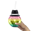 Clearance Windy City Novelties Black Fedora Hat Rainbow Disco Ball Cup with Straw