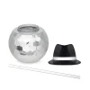 Discount Windy City Novelties Black Fedora Hat Silver Disco Ball Cup with Straw
