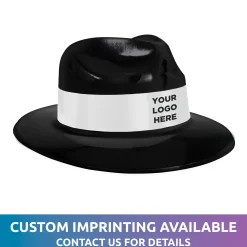 Outlet Windy City Novelties Black Fedora Hats with White Trim
