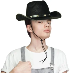 Outlet Windy City Novelties Black Felt Studded Cowboy Hat