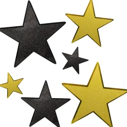 Clearance Windy City Novelties Black & Gold Glitter Star Cutouts