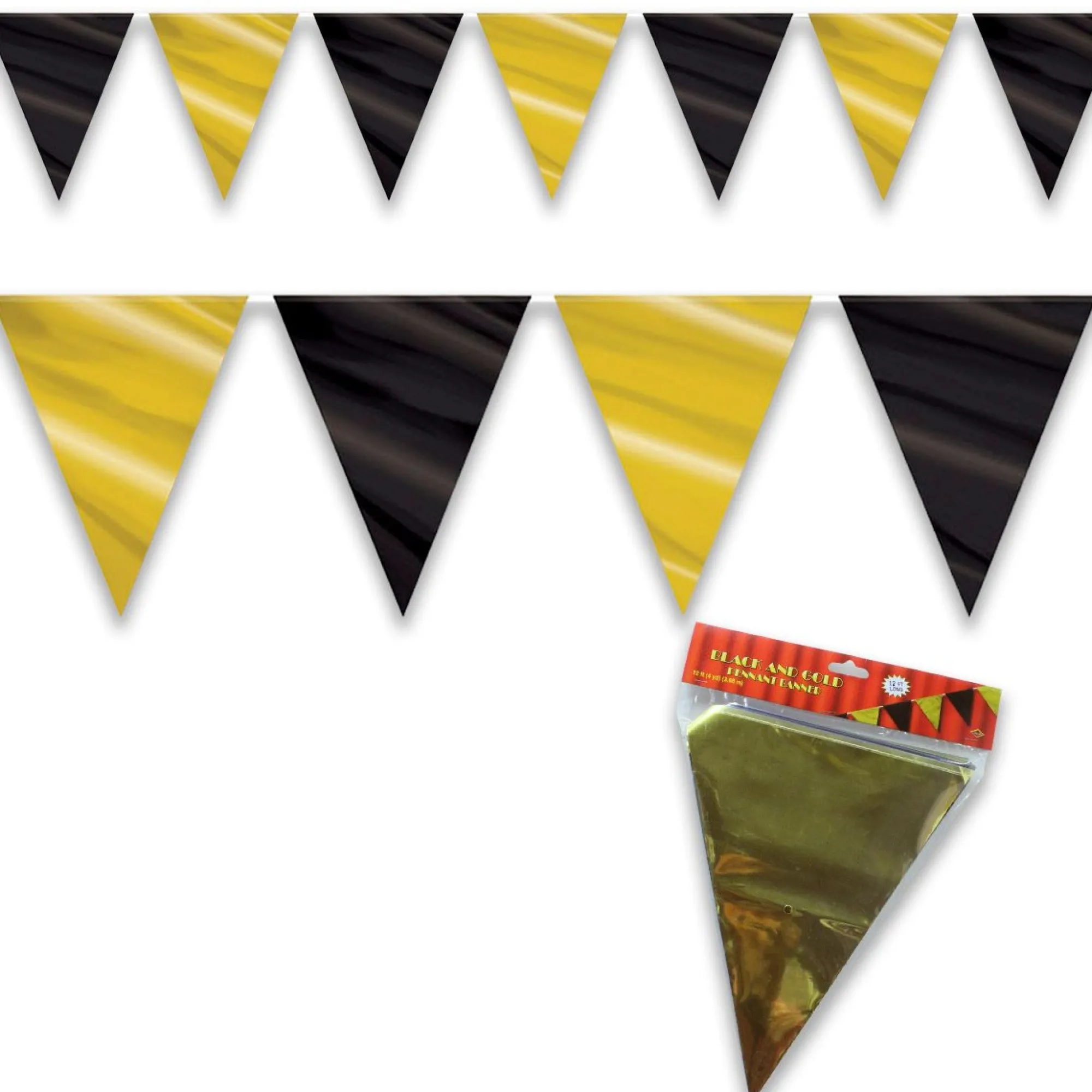 Discount Windy City Novelties Black & Gold Pennant Banner