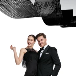 New Windy City Novelties Black Metallic Fringe Ceiling Curtain