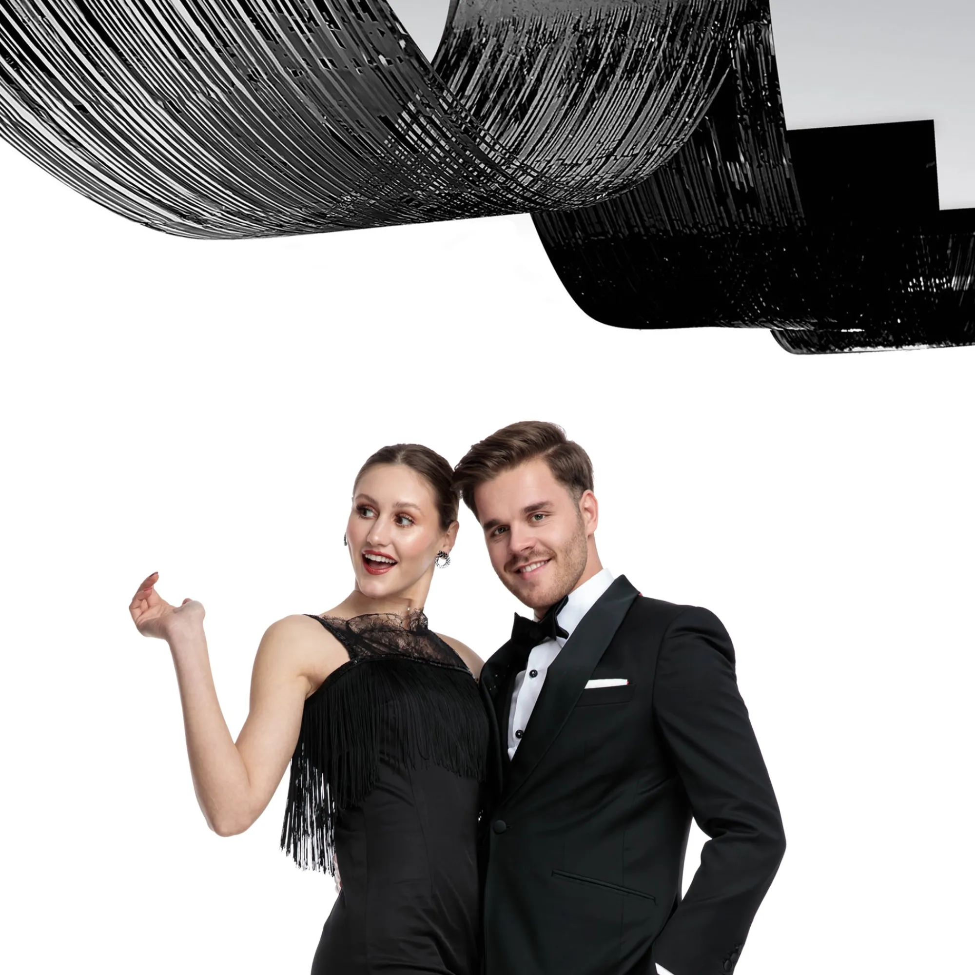 New Windy City Novelties Black Metallic Fringe Ceiling Curtain