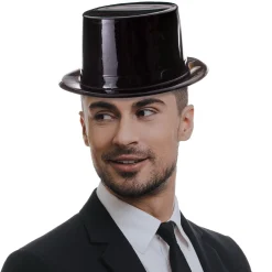 Discount Windy City Novelties Black Plastic Top Hats