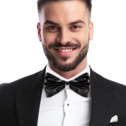 Clearance Windy City Novelties Satin Bow Tie Black