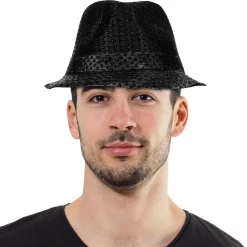 Discount Windy City Novelties Black Sequin Fedora Hat