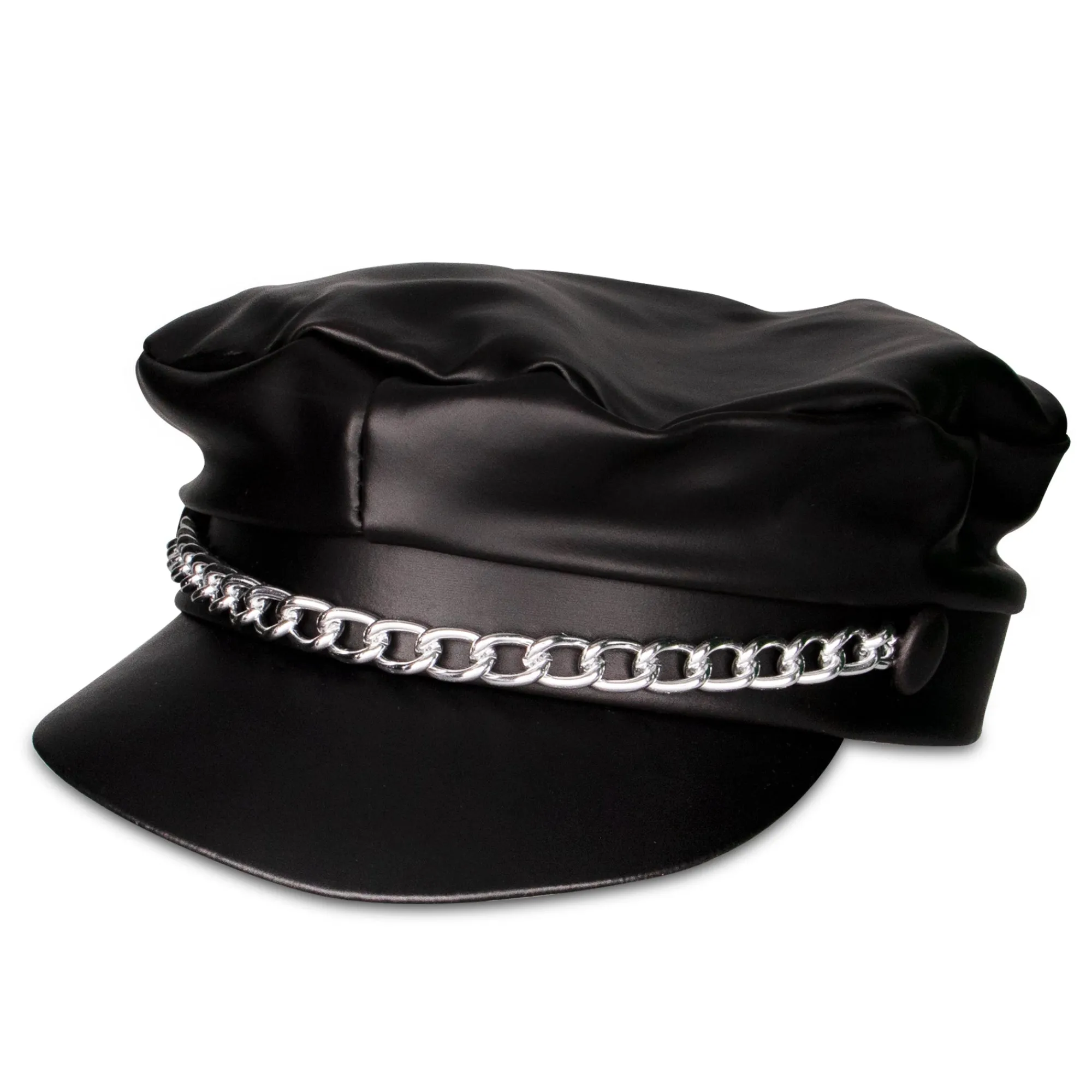 Outlet Windy City Novelties Black Vinyl Biker Hat