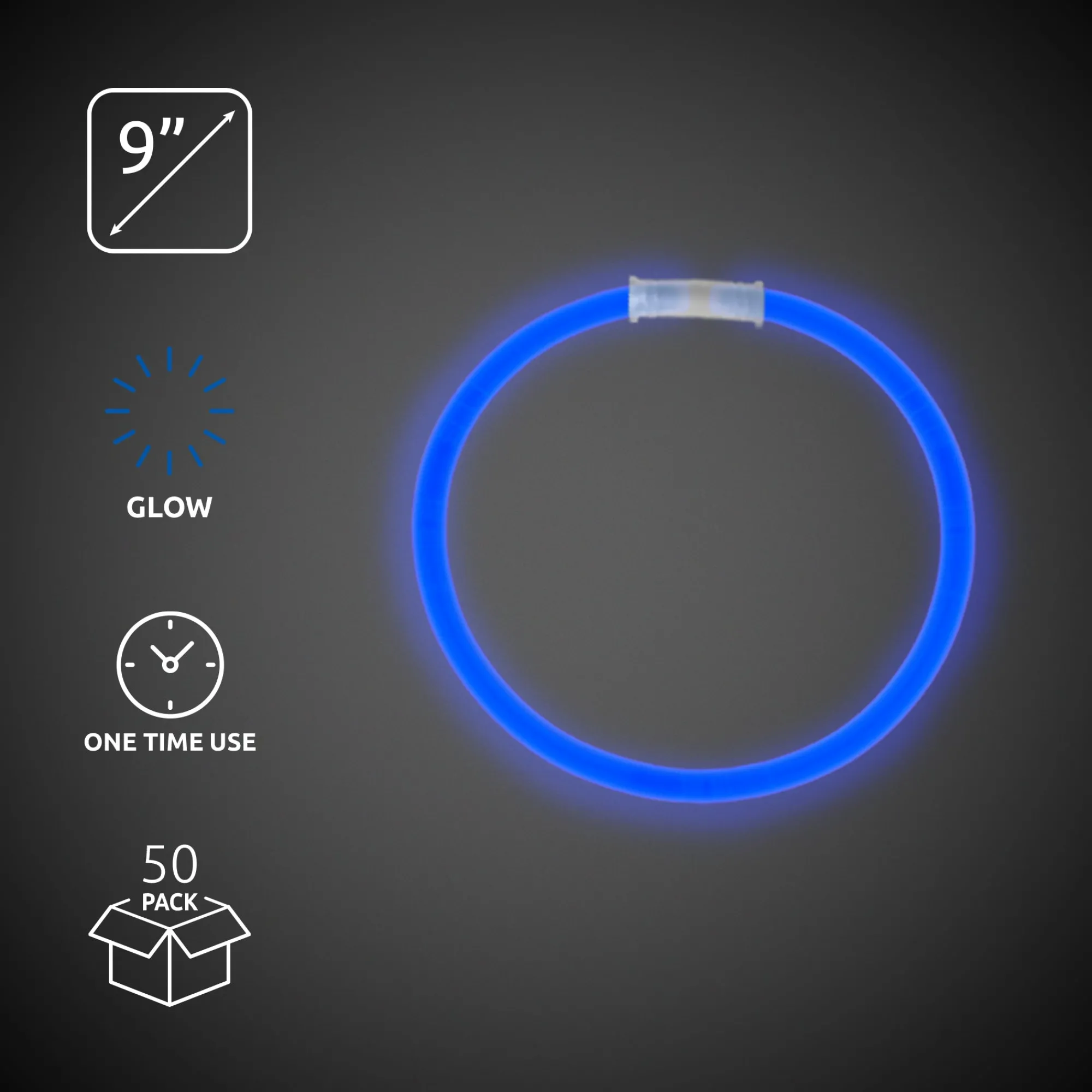 Clearance Windy City Novelties 9" Glow Bracelets Blue