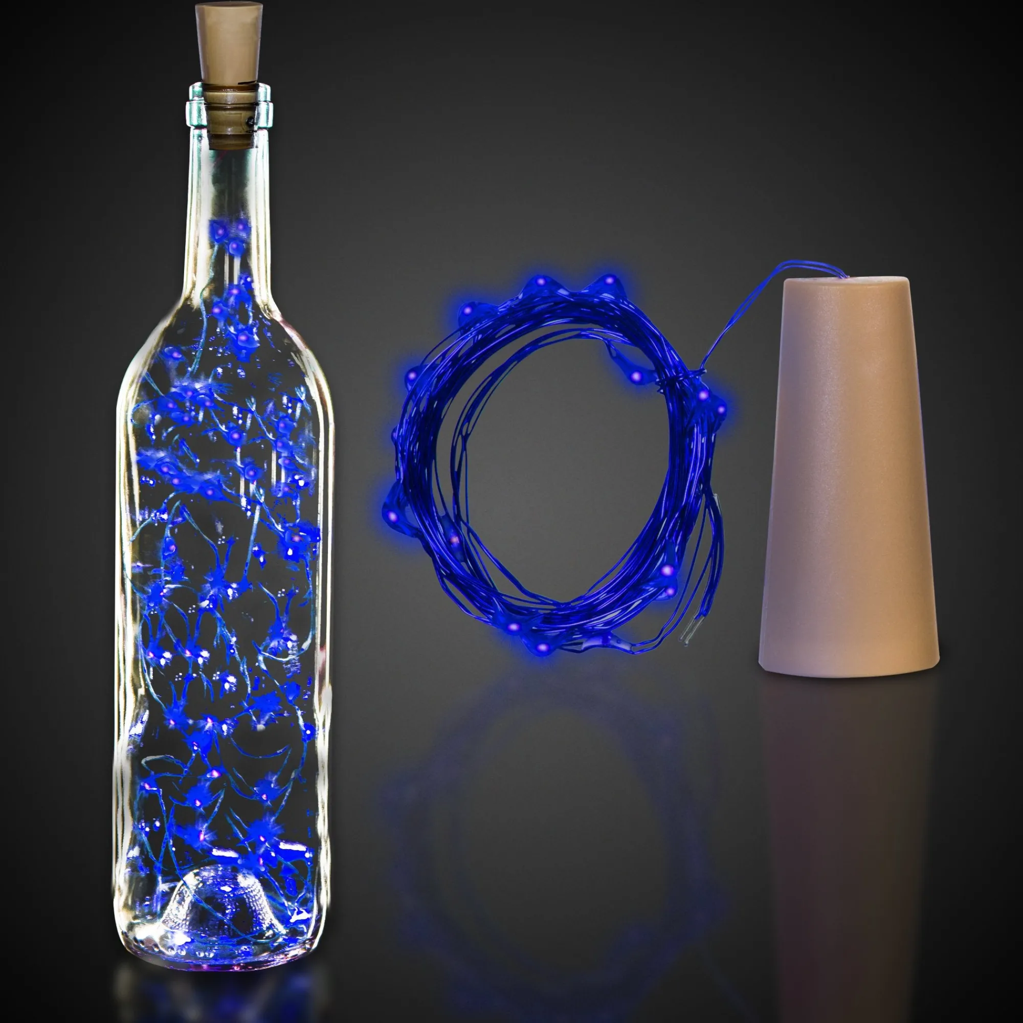 Best Windy City Novelties LED Cork String Light Set Blue