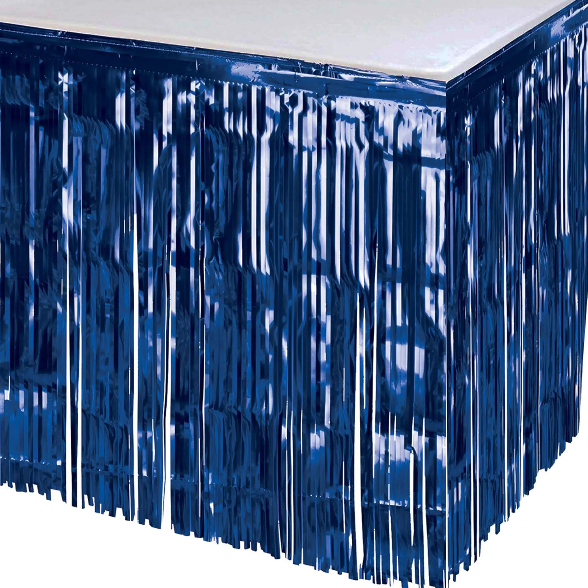 Clearance Windy City Novelties Blue Metallic Fringed Table Skirt
