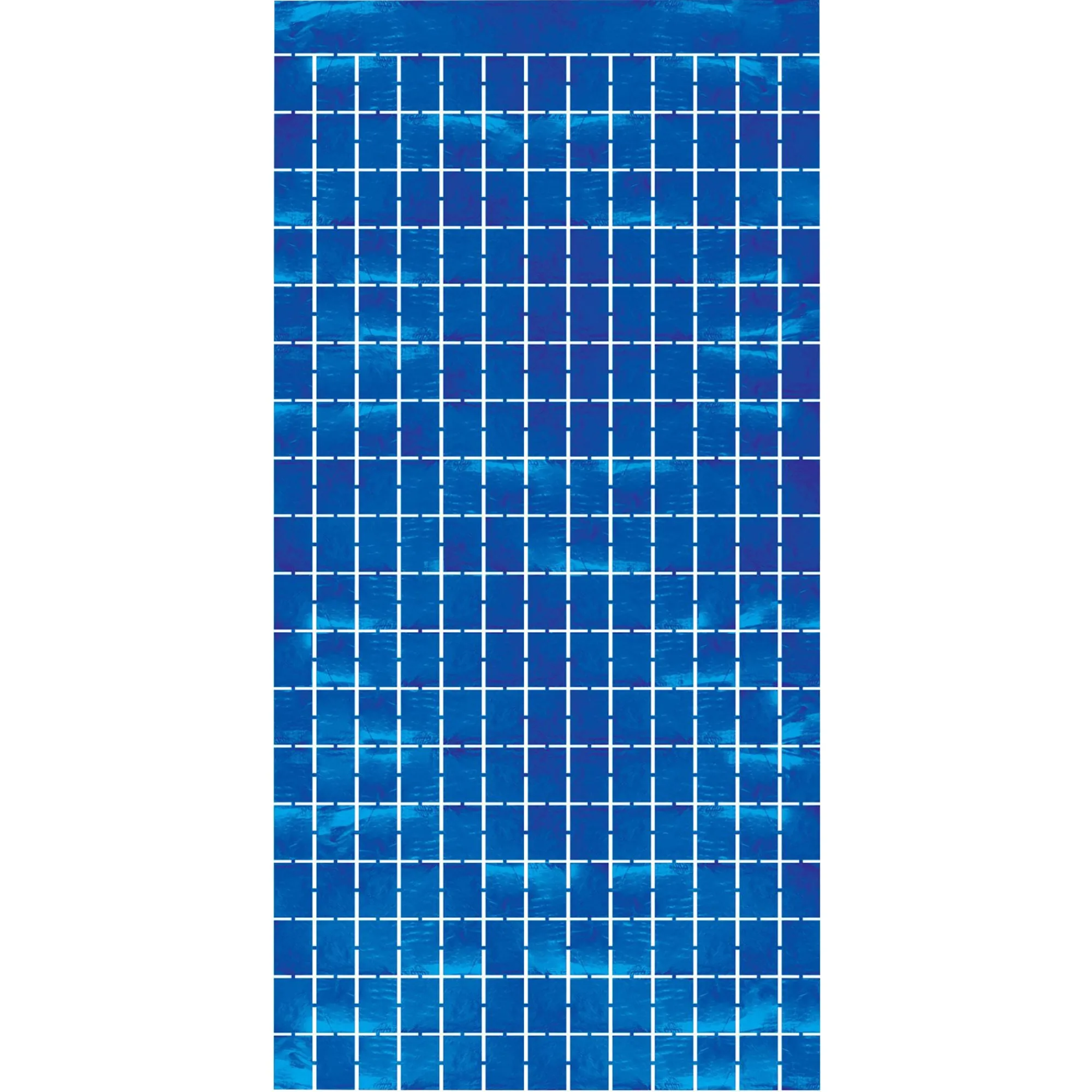 Outlet Windy City Novelties Blue Metallic Squares Curtain