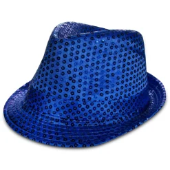 Best Windy City Novelties Blue Sequin Fedora Hat