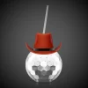 Sale Windy City Novelties Brown Cowboy Hat Silver Disco Ball Cup with Straw