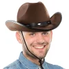 New Windy City Novelties Brown Felt Studded Cowboy Hat