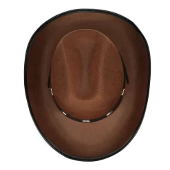 New Windy City Novelties Brown Felt Studded Cowboy Hat