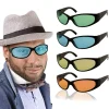 Windy City Novelties Colored Lens Black Wrap Sunglasses