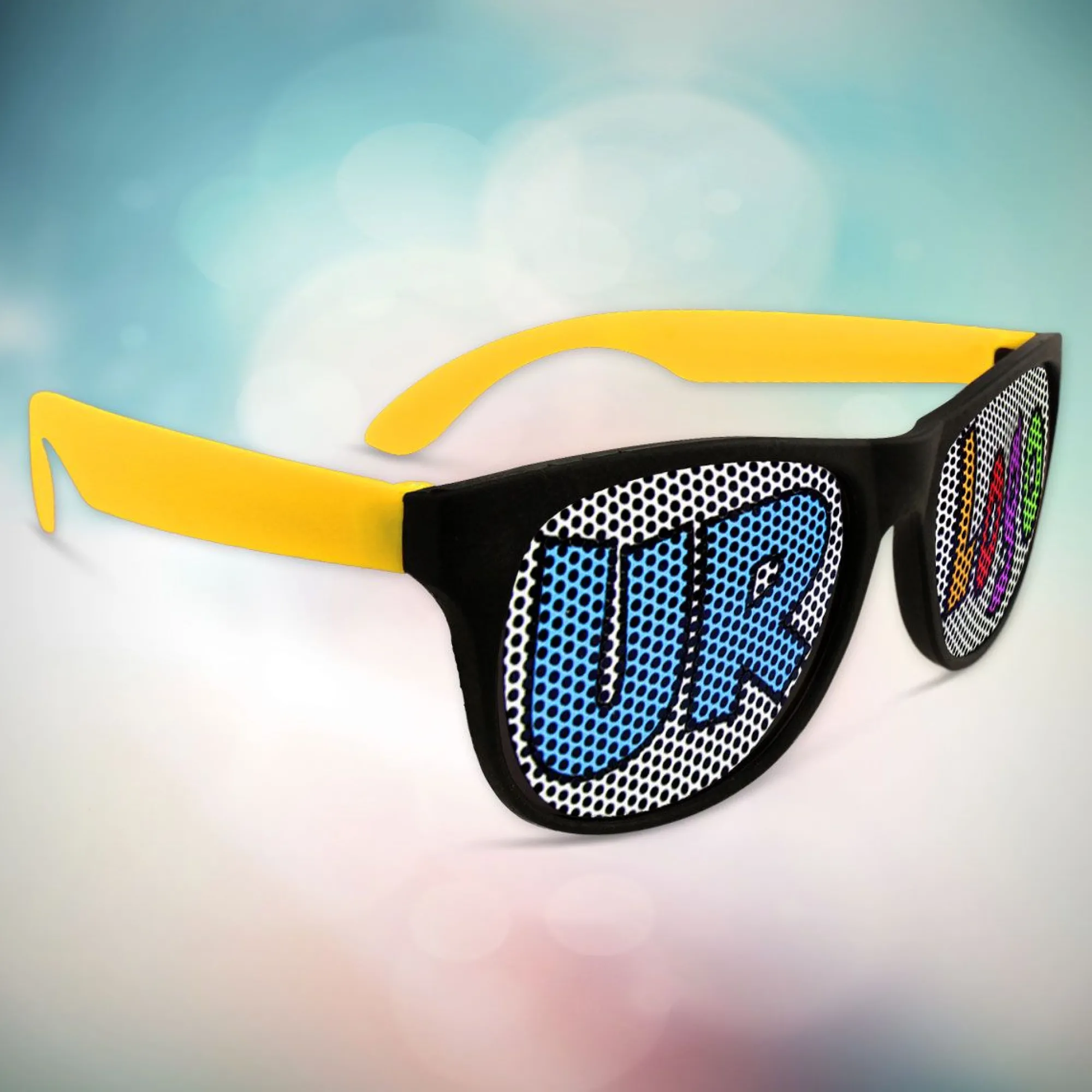 Hot Windy City Novelties Custom Yellow Billboard Novelty Sunglasses