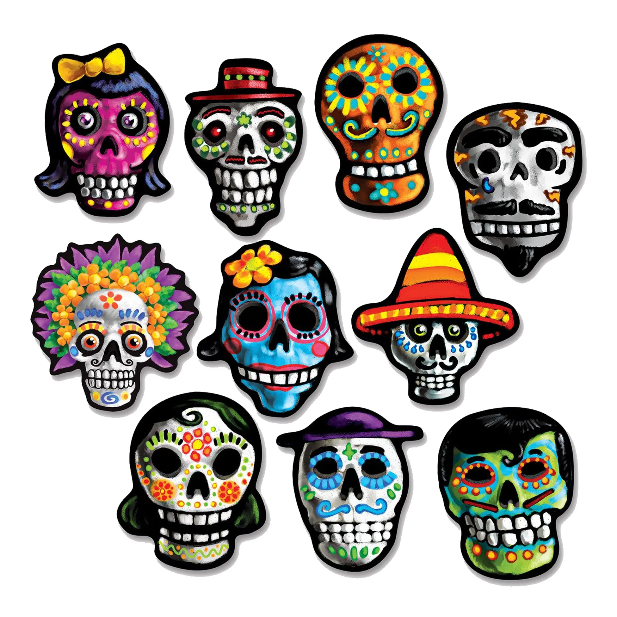 Hot Windy City Novelties Day of the Dead Sugar Skull Cutouts
