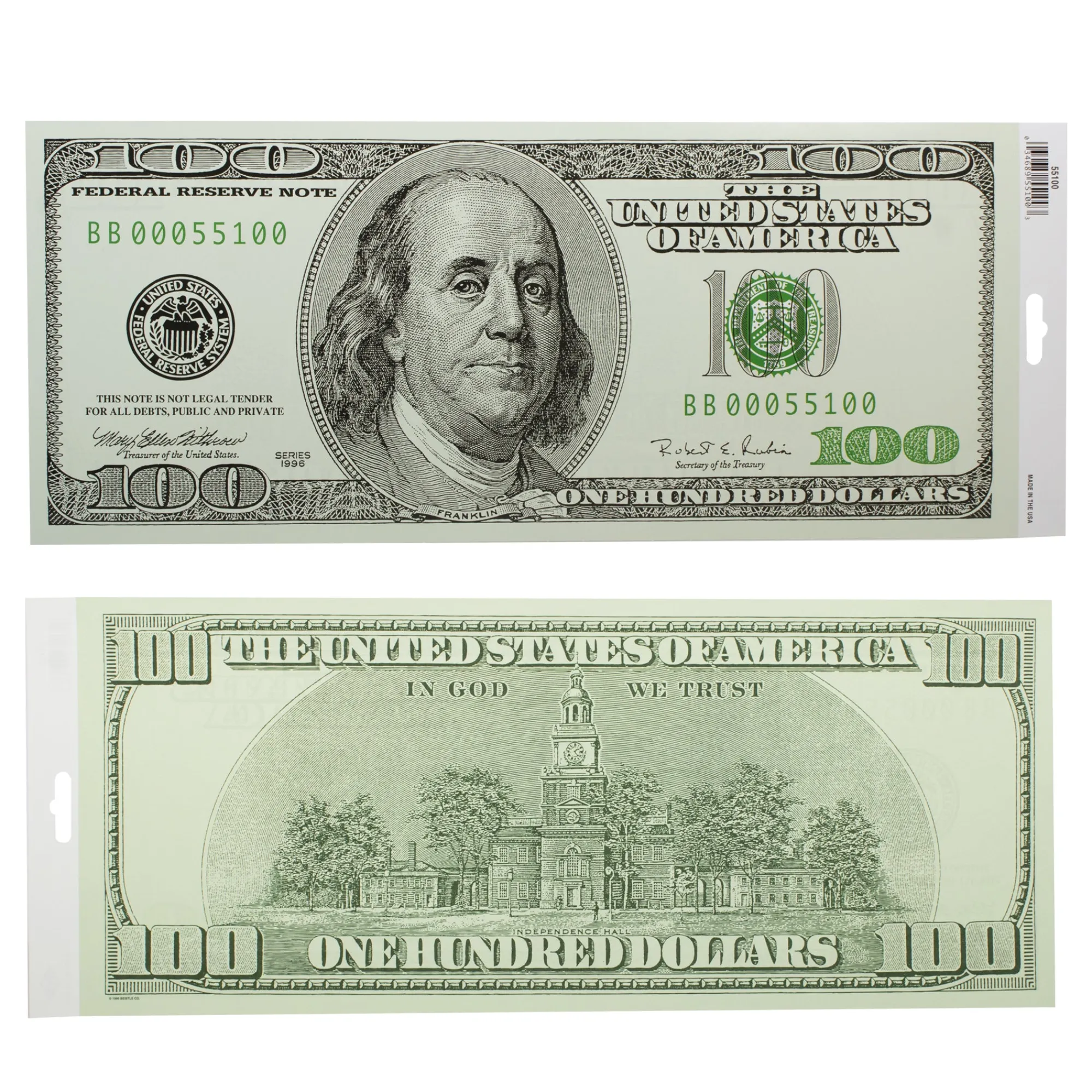 Online Windy City Novelties $100 Dollar Bill Cutout