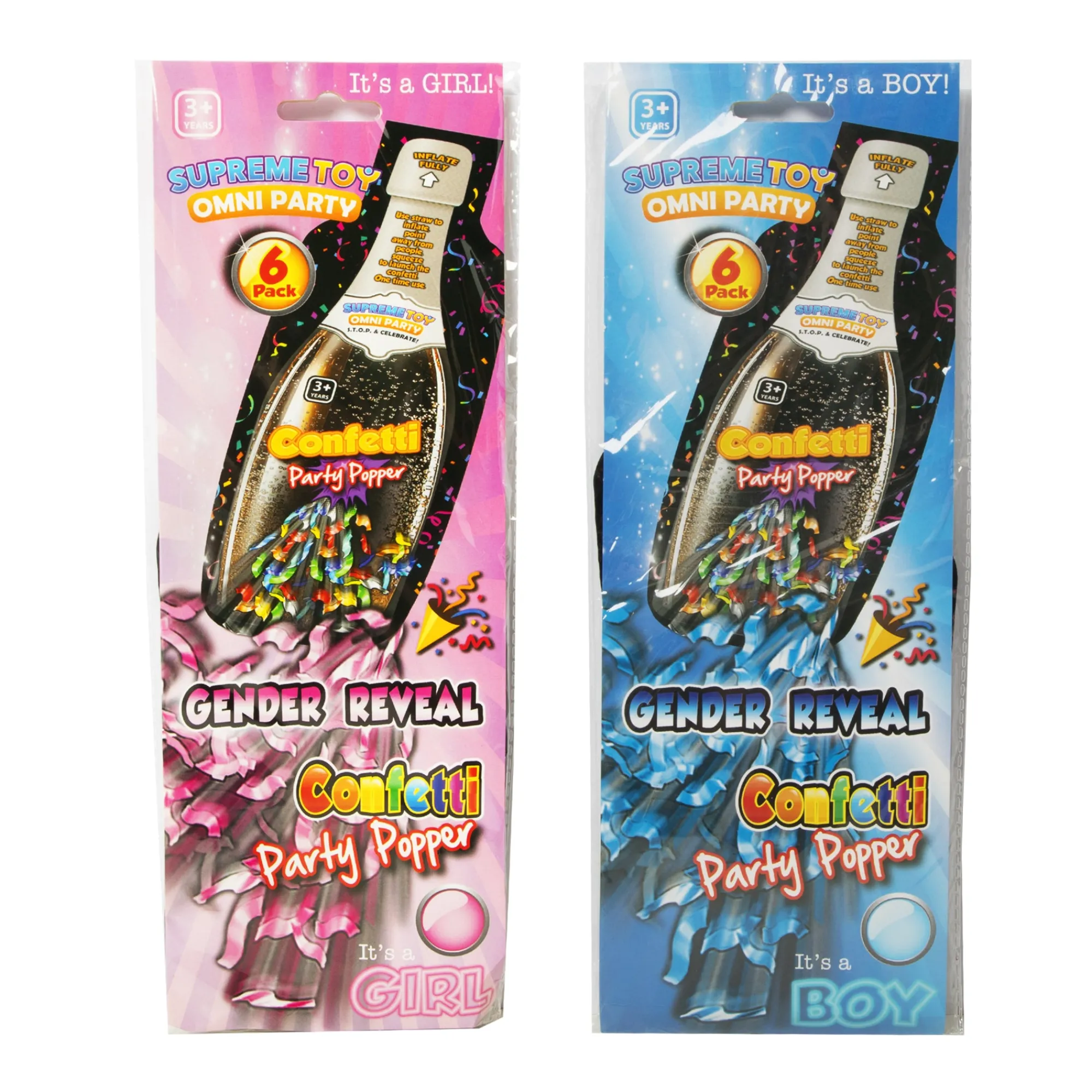 Clearance Windy City Novelties Gender Reveal Confetti Poppers Retail Counter Display