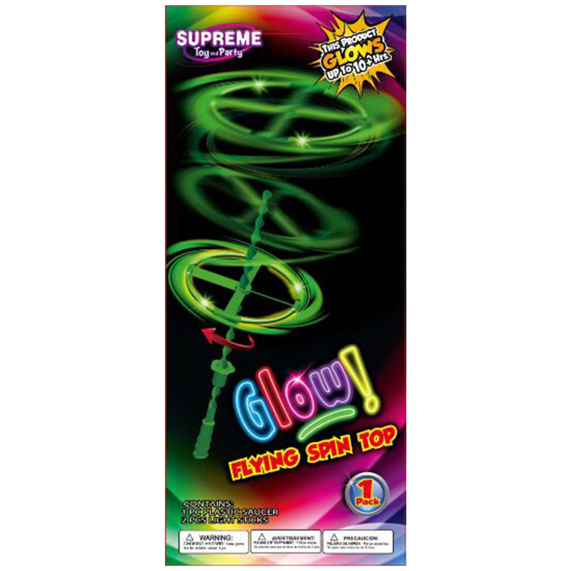 New Windy City Novelties Glow Flying Spin Top