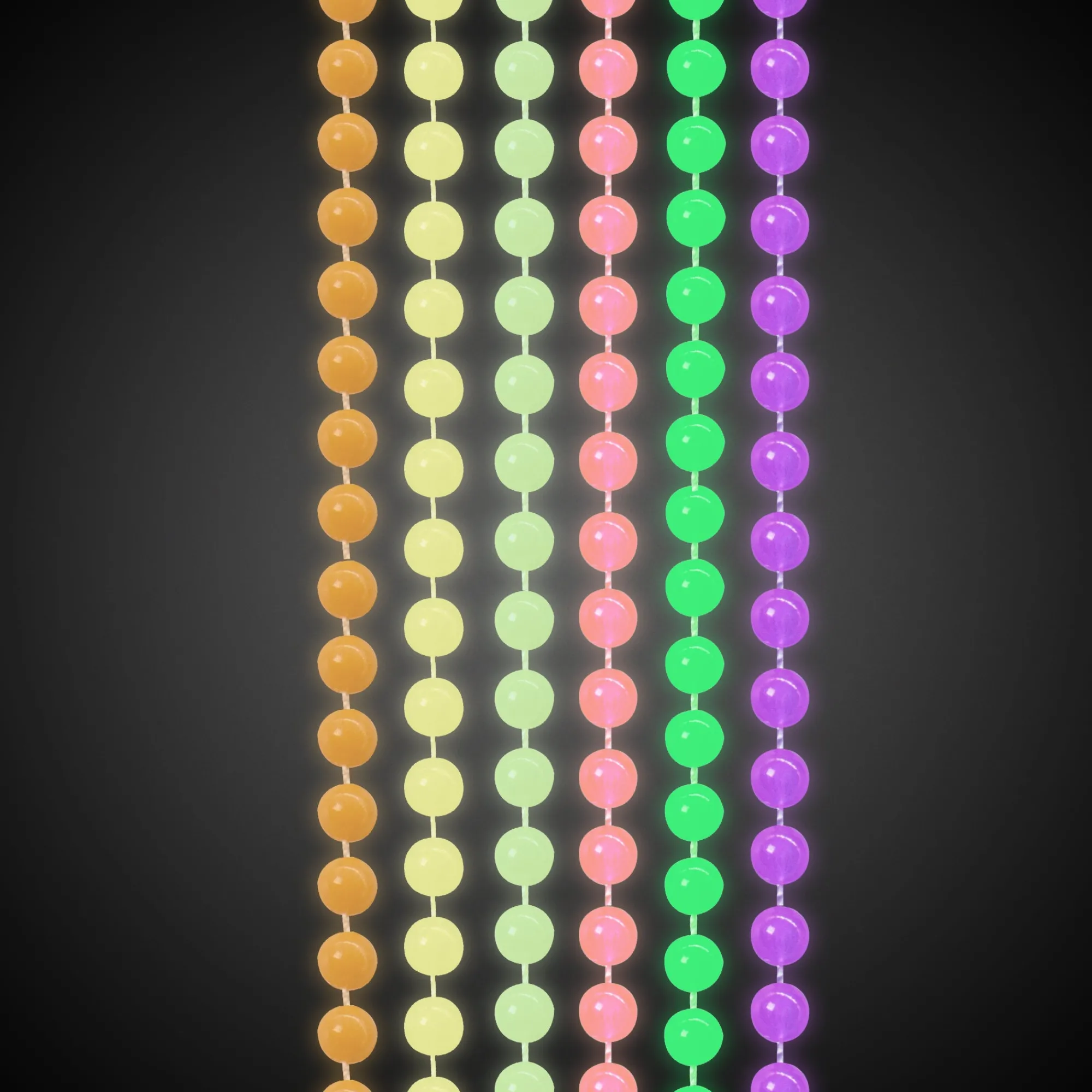 Windy City Novelties Glow Mardi Gras Bead Necklaces