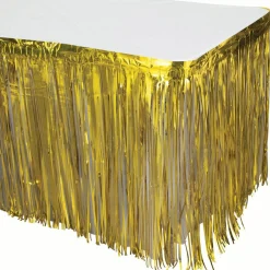 Discount Windy City Novelties Gold Metallic Fringe Table Skirt