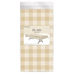 Windy City Novelties Gold Plaid Table Cover