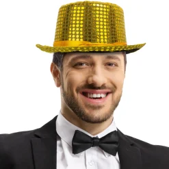 Online Windy City Novelties Gold Sequin Top Hat