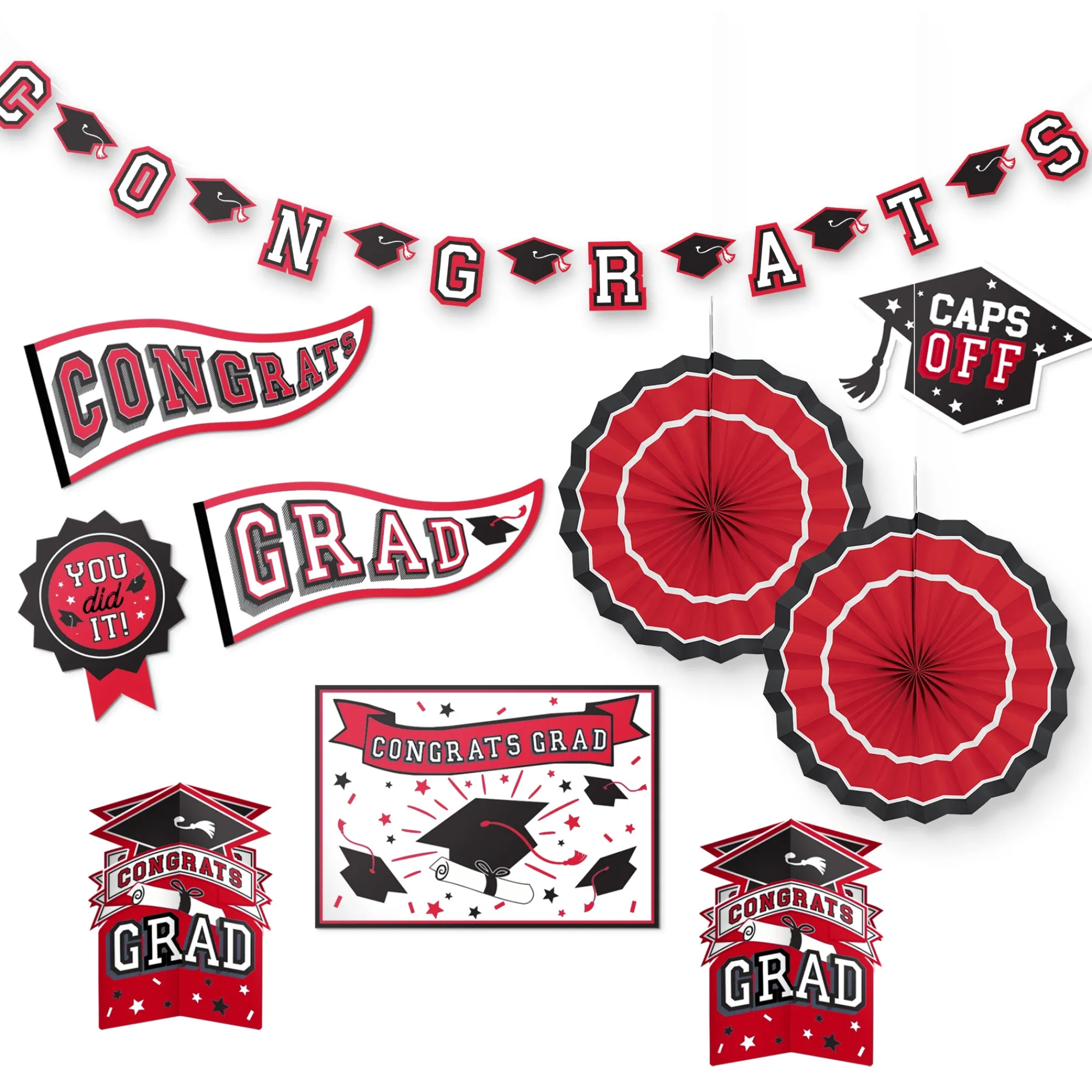 Hot Windy City Novelties Graduation Red Room Decorating Kit