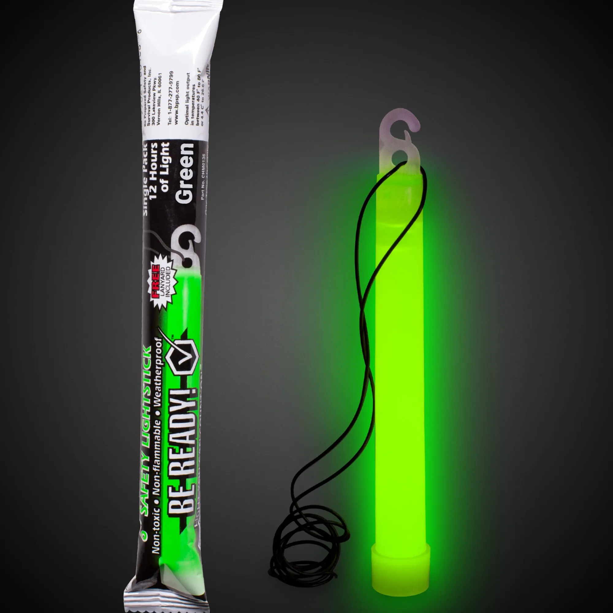 Windy City Novelties Be Ready 6" Safety Glow Stick Green