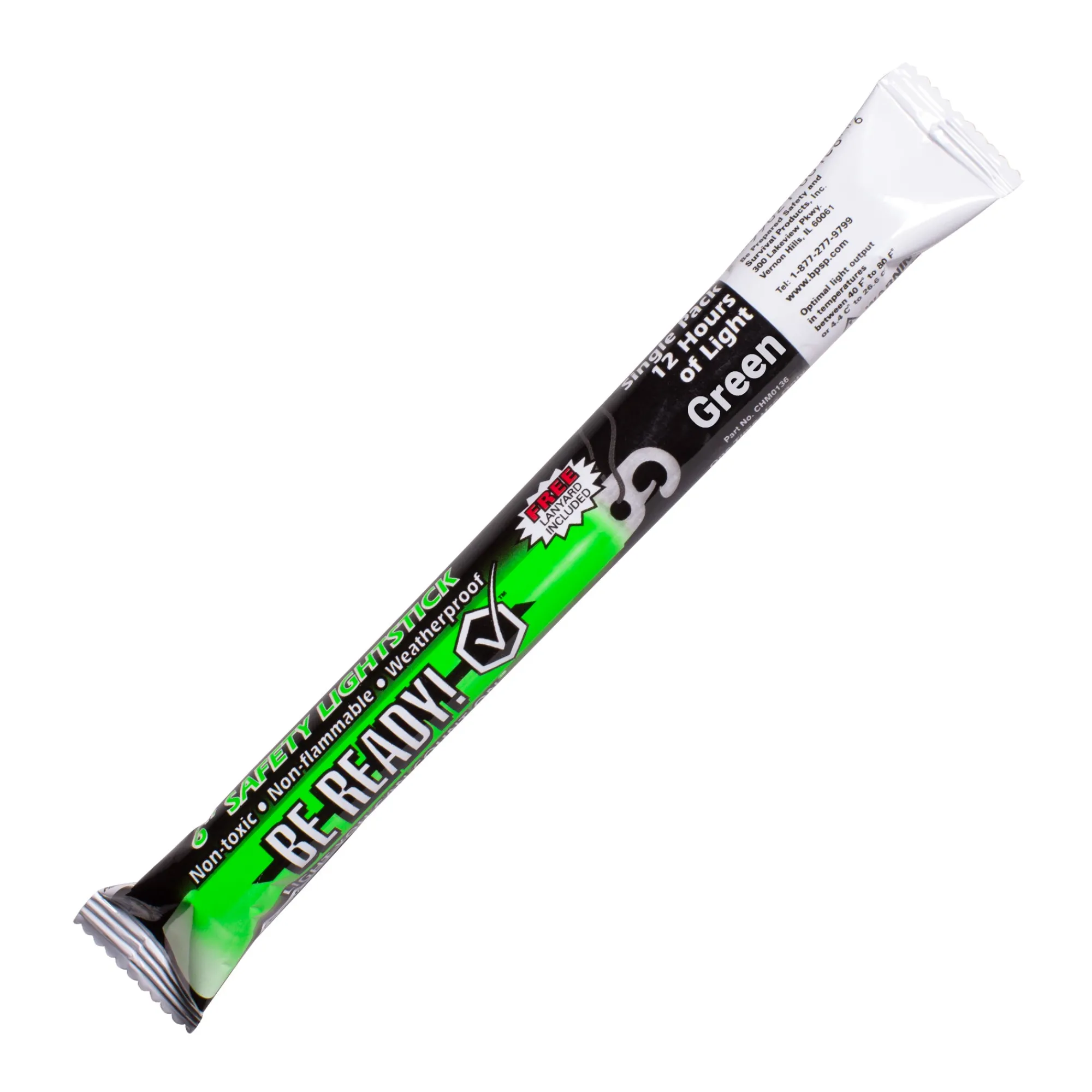 Windy City Novelties Be Ready 6" Safety Glow Stick Green
