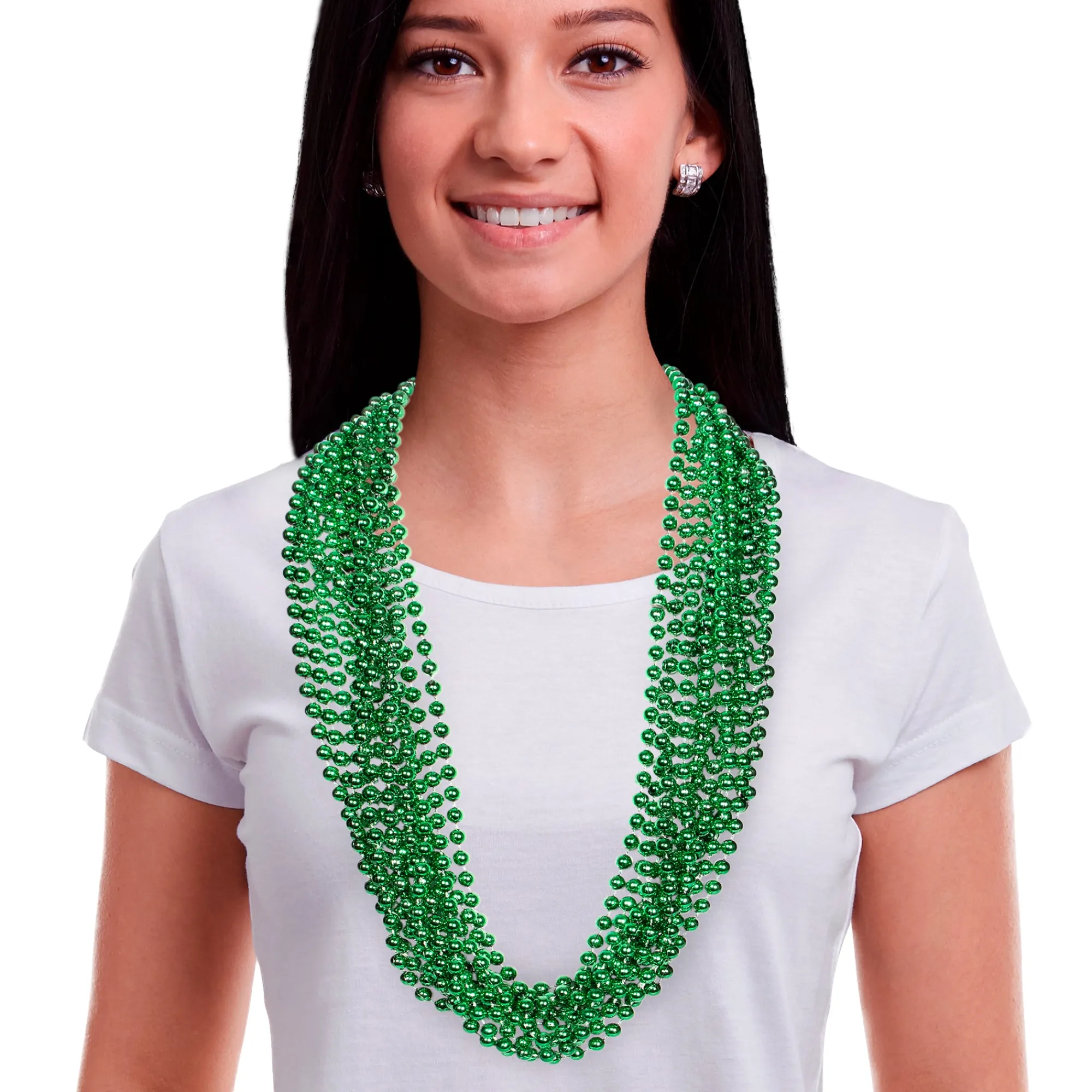 New Windy City Novelties Green 7mm Bead 33" Necklaces