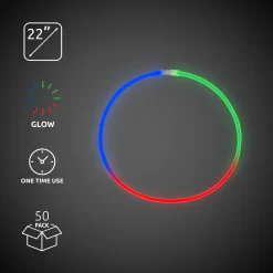Discount Windy City Novelties Green, Red and Blue 22" Glow Necklaces Green/Red/Blue