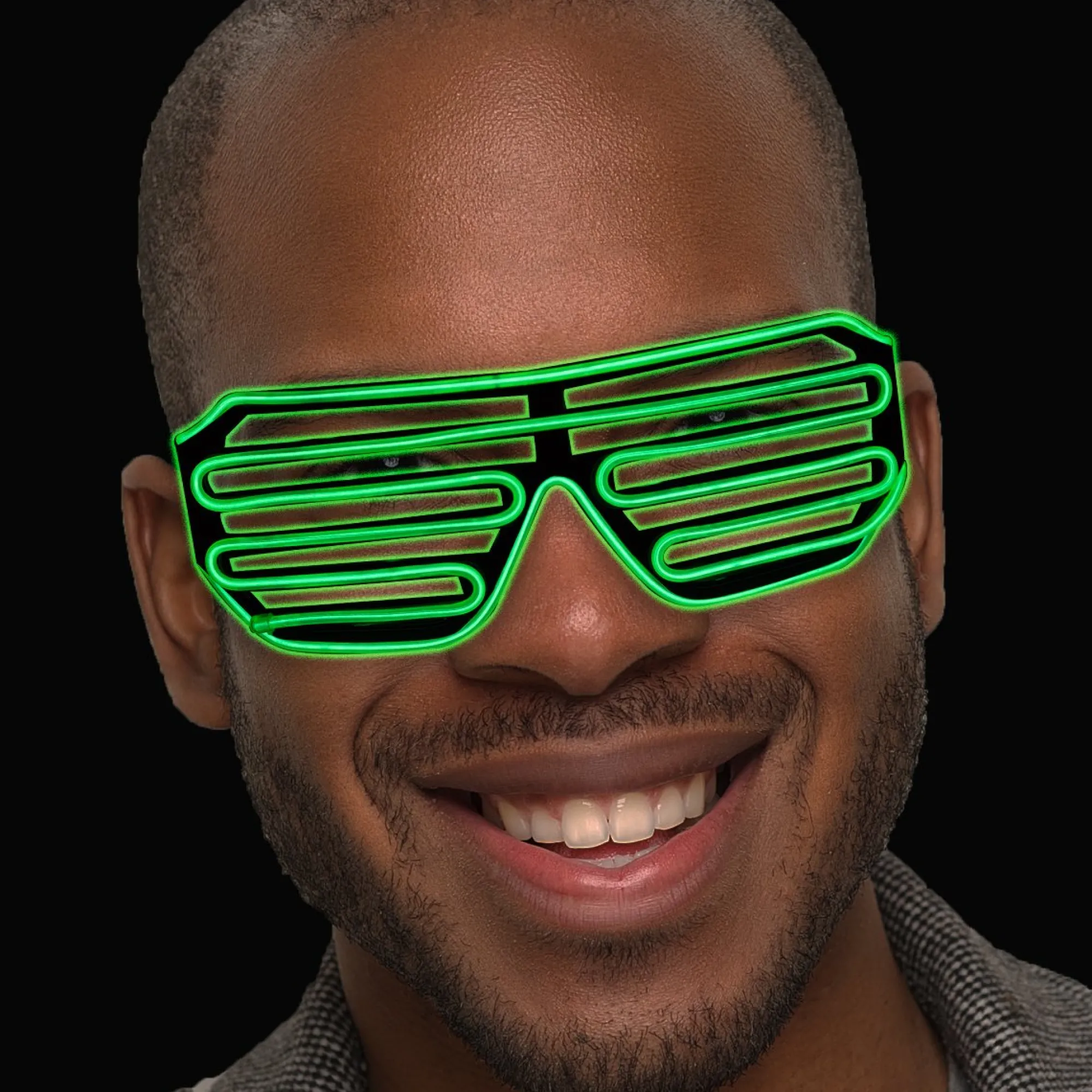 Clearance Windy City Novelties Slotted EL Wire Eyeglasses Green