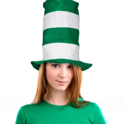 Outlet Windy City Novelties Green & White Striped Stove Pipe Hat
