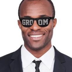 Clearance Windy City Novelties Groom Party Sunglasses Black/White