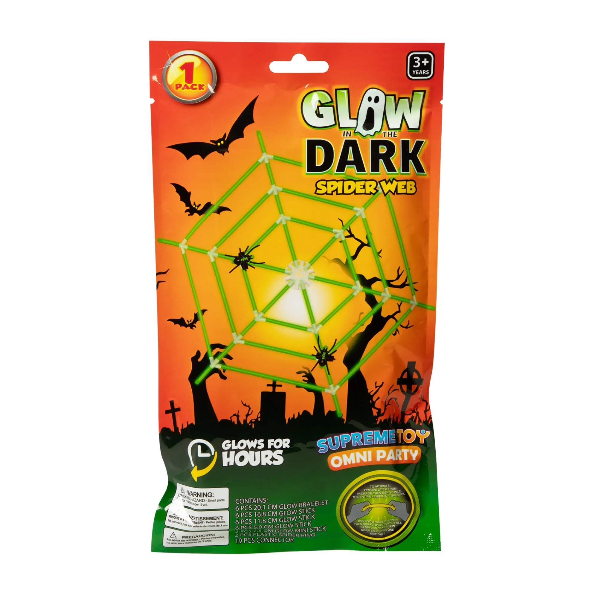 Discount Windy City Novelties Halloween Glow Spider Web Kits Retail Hanging Display