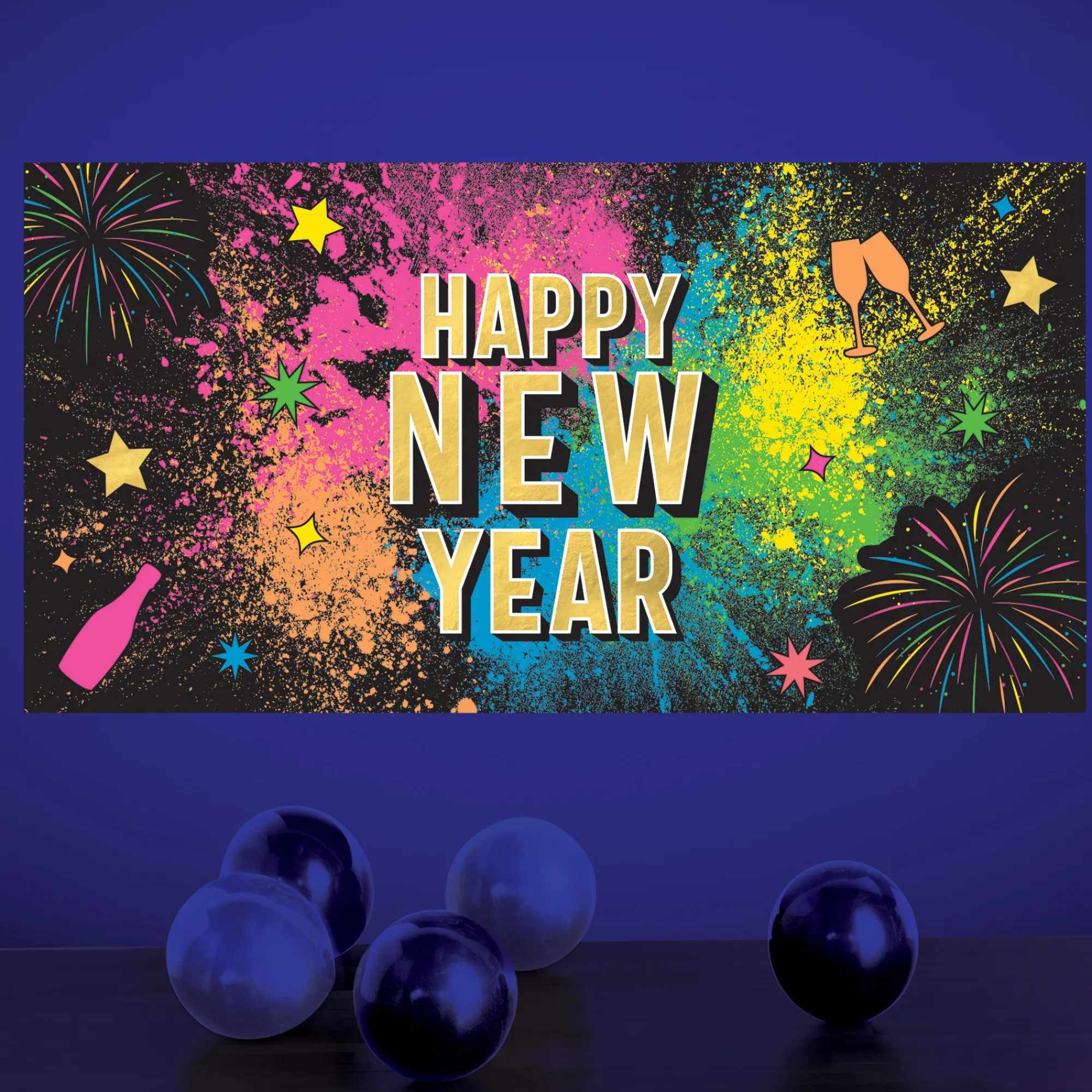 Hot Windy City Novelties Happy New Year Banner