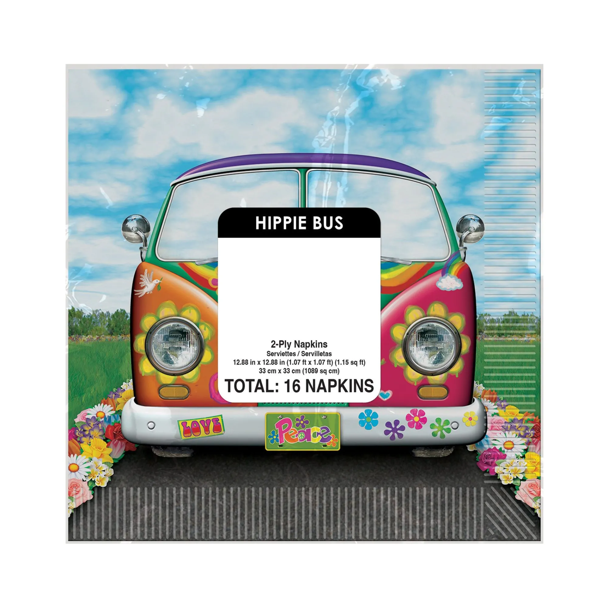 Hot Windy City Novelties Hippie Bus Lunch Napkins