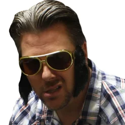 Online Windy City Novelties King Gold Sunglasses with Sideburns