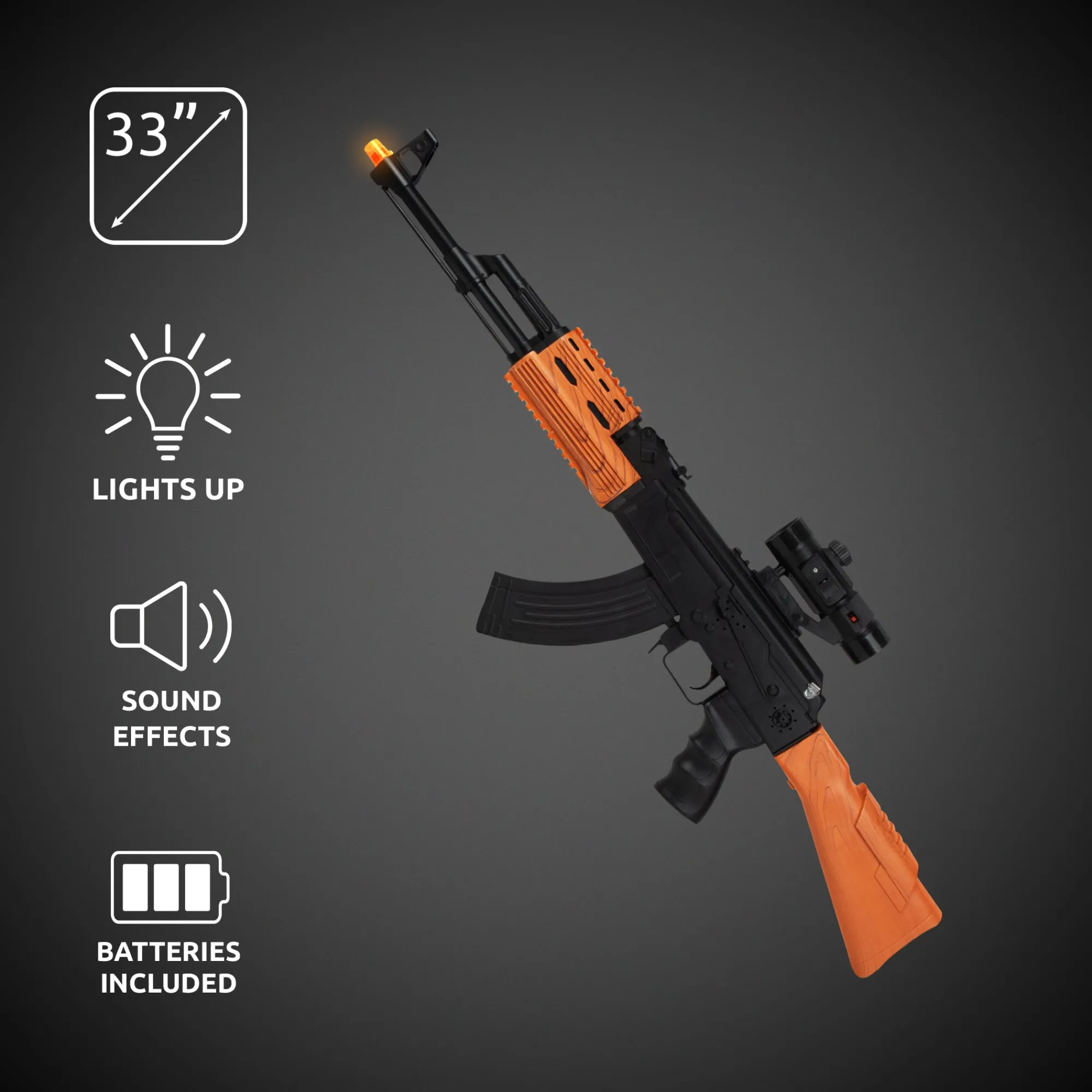 Hot Windy City Novelties LED AK7744B Toy Rifle